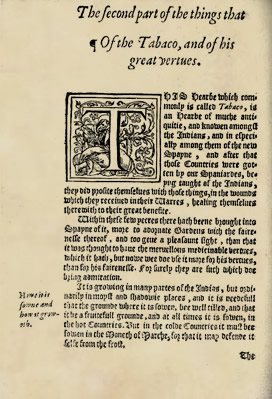 Nicolas Monardes Tobacco First Page